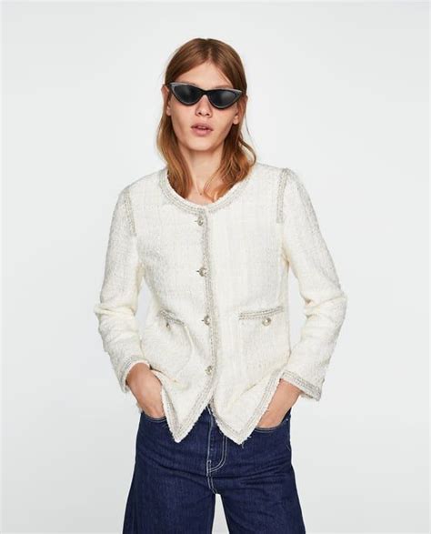 chanel looking jackets|Chanel style jacket zara.